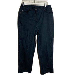 Ruby Rd Women Jeans 12 32x28 Blue Denim Stretch Elastic Waist Straight High Work